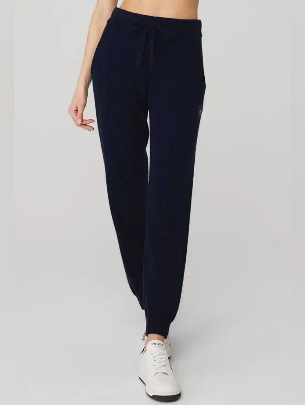 ALO Jet Set Cashmere High Waist Joggers, Navy XS